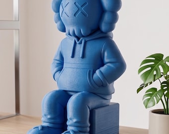 Seated Urban K@WS Character 3D STL File, Desk Accessory STL, Digital Download for 3D Printing
