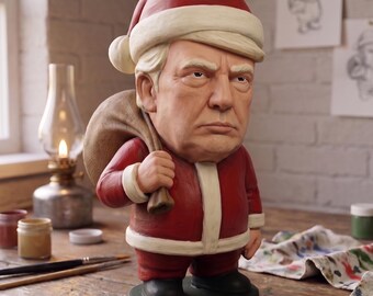 Santa Donaldinho Trumpet Grumpy Santa Gnome STL File | Funny Christmas Figurine | 3D Print Digital Download