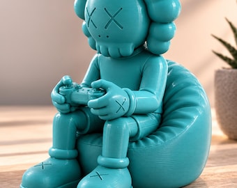 K@WS Style Gamer Companion STL, 3D Printable Desk Buddy with Controller, Instant Download