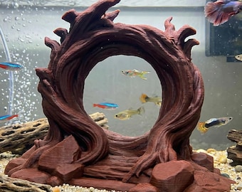 File STL per stampa 3D, decorazione per acquario con portale, cancello per acquario stampabile in 3D, arco in rovina antica per Betta e gamberetti