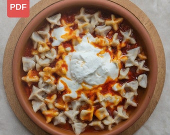 BEST Turkish Manti Recipe, Turkish Ravioli Recipe, Delicious Flavor Recipe, Traditional Turkish Food Guide, PDF Digital Cookbook Download
