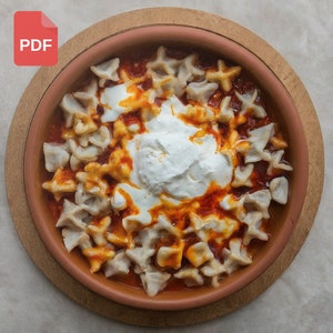 BEST Turkish Manti Recipe, Turkish Ravioli Recipe, Delicious Flavor Recipe, Traditional Turkish Food Guide, PDF Digital Cookbook Download