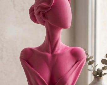 Faceless Woman Bust STL File, Abstract Modern Sculpture 3D Print, Minimalist Woman Statue Digital Download, Boho Home Decor Art