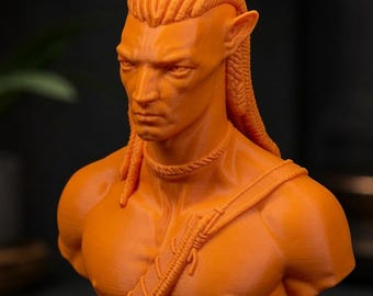 Blue Figure Bust STL, Alien Warrior Bust, Fantasy Figurine Digital Download, 3D Print File, Tabletop Display Statue