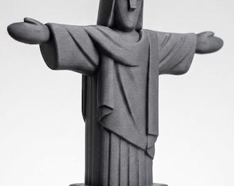 Christ the Redeemer Statue STL File, Jesus Statue 3D Print Model, Rio de Janeiro Monument Digital Download, Religious Home Decor