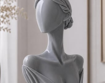 Faceless Woman Bust STL File, Abstract Modern Sculpture 3D Print, Minimalist Woman Statue Digital Download, Boho Home Decor Art