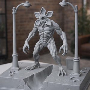Horror Creature Figurine STL File, 3D Printable Monster Model (Digital File)