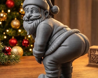 Christmas Santa Claus STL, Sexy Santa 3D Model | Humorous Christmas Figurine