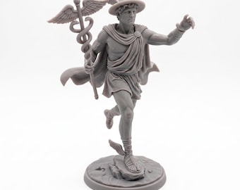 Hermes Statue STL, Greek God Hermes 3D Print File, Messenger God Sculpture, Mythology Figure STL