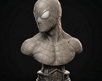 Spider Superhero Bust STL, 3D Print Statue Digital Download, Printable Comic Style Figure, Collectible Bust