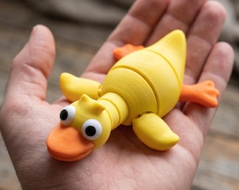 Flexi Duck STL, Articulated Duck Keychain 3D Print File, Flexible Fidget Toy, Printable Model