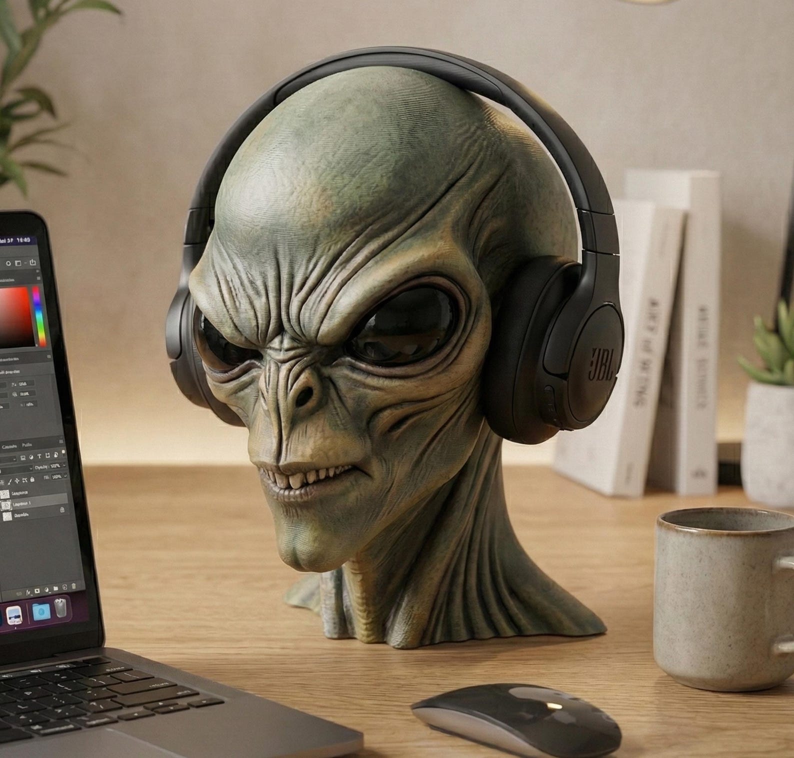 Realistic Alien Headphone Stand STL File, 3D Print Model for Gamers ...