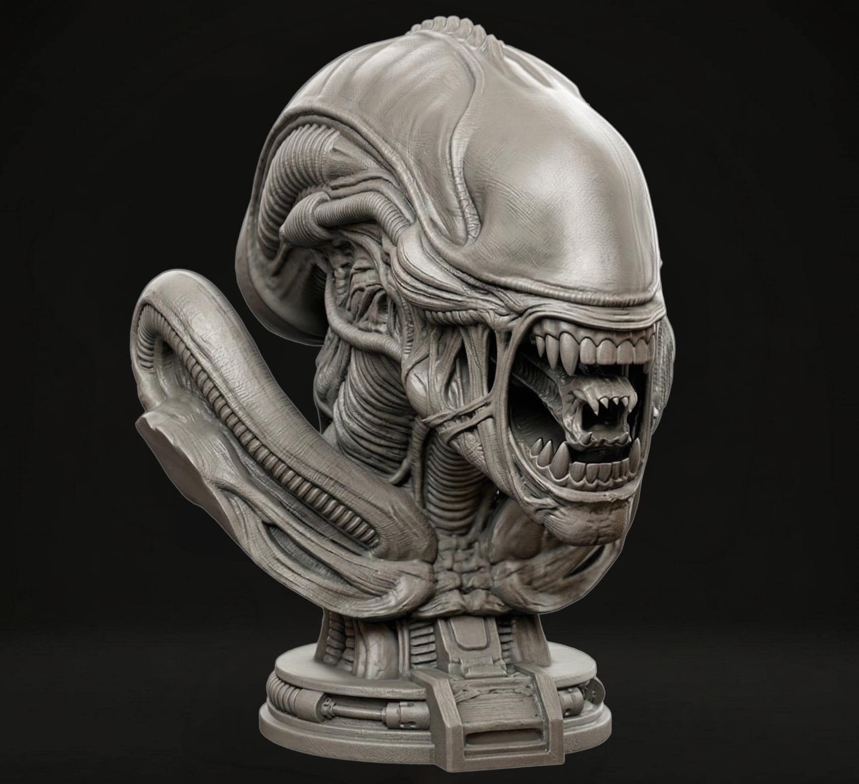 Alien Creature 3D Print STL File, Biomechanical Alien Monster Figure ...