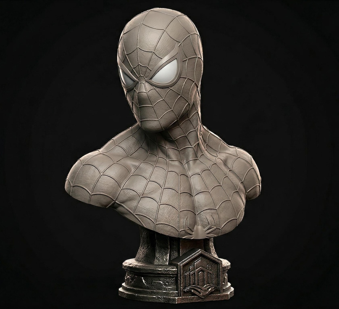 Spider Superhero Bust STL, 3D Print Statue Digital Download, Printable ...