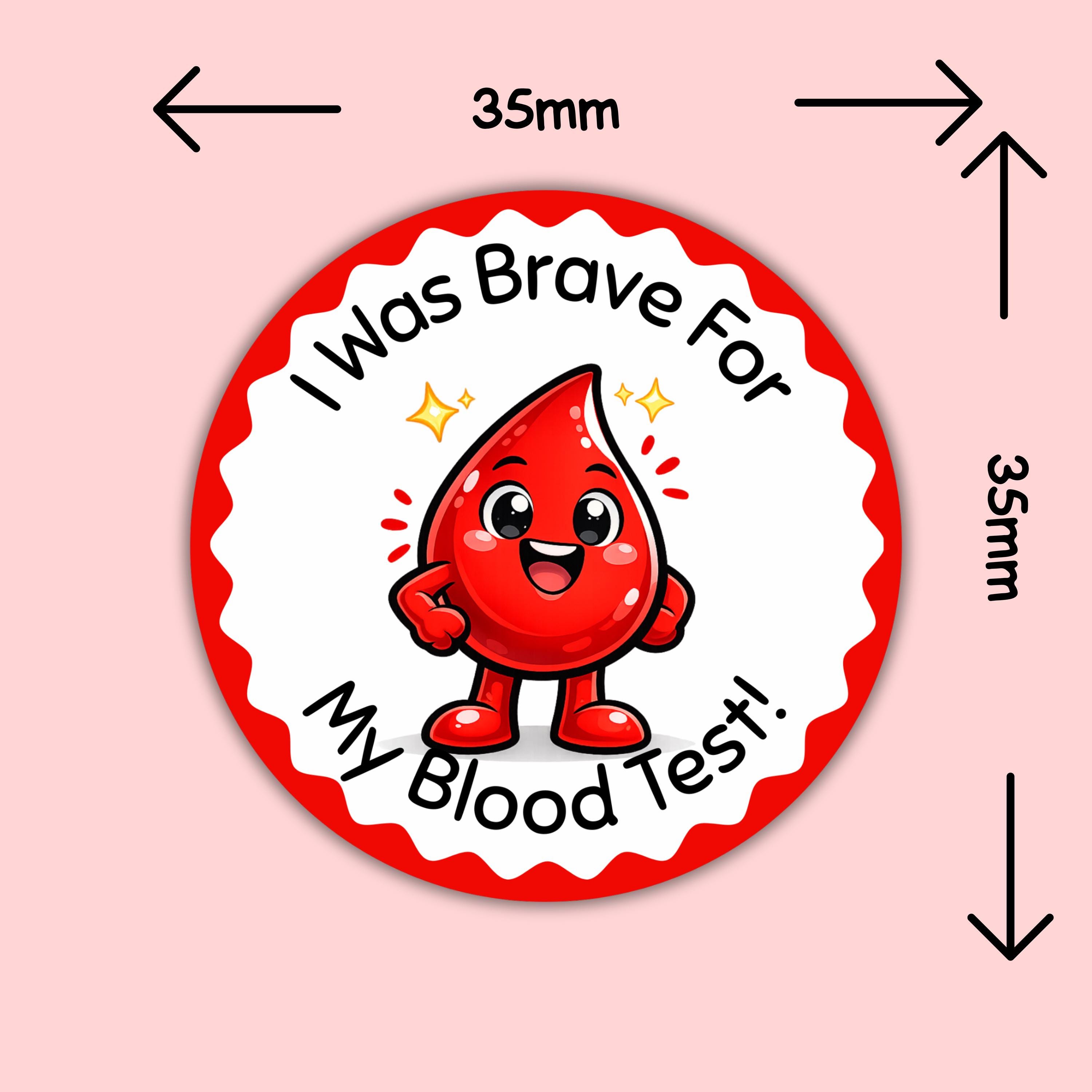 Brave for My Blood Test Sticker Sheet | Kids Medical Reward Stickers ...