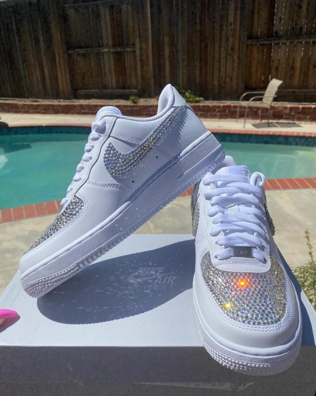 Af1 Bling Jewels Blinged Out Womens Nike Air Force Sneakers