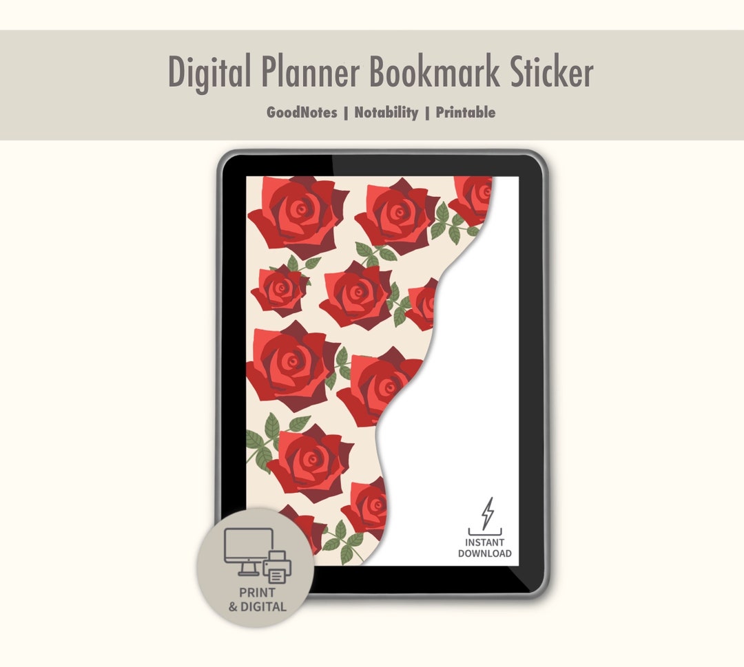 Digital Plant Themed Bookmark Stickers for Journaling, Printable