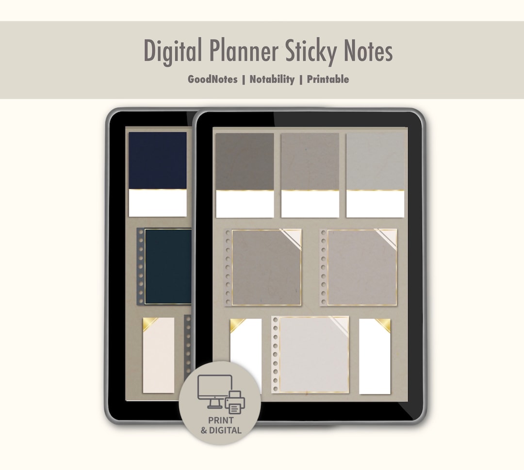 Digital Sticky Notes Stickers | Cute Printable Sticky Notes ...
