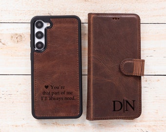 Funda de cuero personalizada para Samsung Galaxy: tapa magnética desmontable