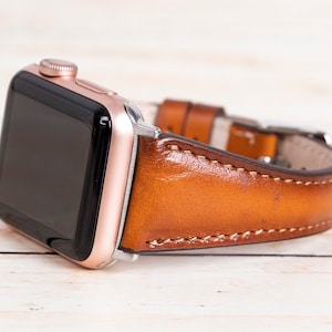 Leather Apple Watch Band 38mm 40mm 41mm 42mm 44mm 45mm 46mm 49mm for All Apple Watch Series 10 9 8 7 6 5 4 3 SE Ultra, Anniversary Gift her