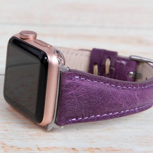 Leather Apple Watch Band 40mm 41mm 42mm 44mm 45mm 46mm 49mm, Slim women iWatch Strap Series 10 9 8 7 6 5 4 SE Ultra 2, Birthday Gift for her