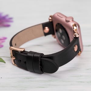 Slim Leather Fitbit Versa 4 3 Sense 2 Watch Band Women, Personalized Fitbit Versa 2 1 Lite Strap Bracelet, Birthday Gift