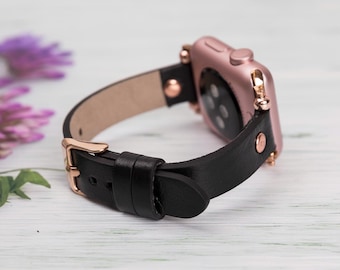 Slanke leren Fitbit Versa/Sense-band: gepersonaliseerde bandarmband