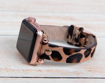 Leopard Print Leather Fitbit Band women, Versa, Fitbit, Inspire