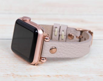 Slim Leather Apple Watch Band: Personalized iWatch Strap