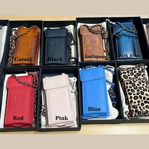 Leather Cross Body Phone Bag, Personalized Cell phone Purse, iPhone Card Holder Wallet, Shoulder Wallet Bag, Leather Crossbody Phone Pouch