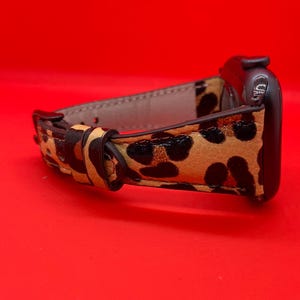 Leopard Leather Apple Watch Band 40mm 41mm 42mm 44mm 45mm 46mm 49mm for Women, Leopard Print iWatch Strap, Birthday Gift for Her