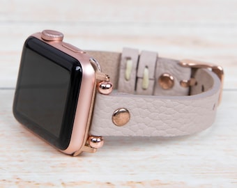 Slim Leather Apple Watch Band: Mink Bracelet for Women