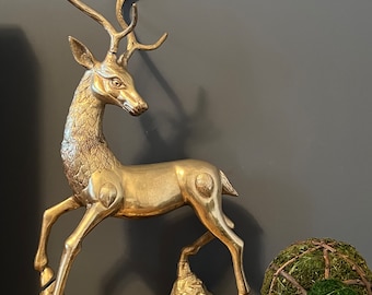 Beautiful Extra Large Vintage Brass Deer Sculpture