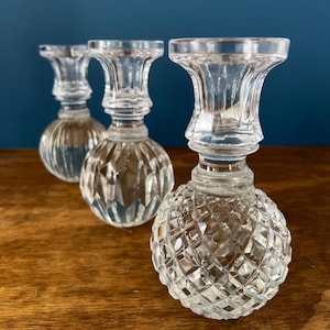 Set of 3 VTG Tozai Crystal Candleholders