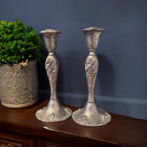 Set of 2 Godinger Silver Plated Candle Holders
