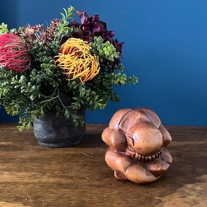 VTG  Hand-Carved Abstract Wood Figurine