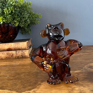 Large Murano Amber Glass Monkey