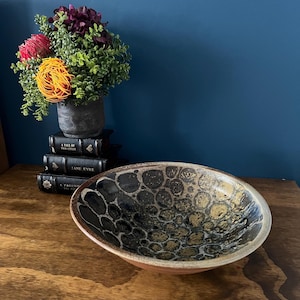 Large Signed Modern Rustic Art Bowl