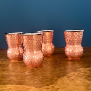 Set of 4 Vintage Copper Tumblers