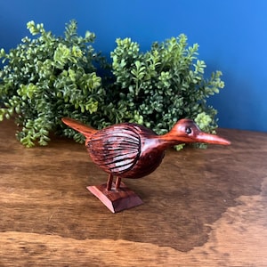 1970s Hand-Carved Wooden Bird