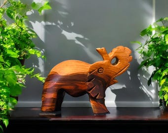 Hand Carved Wooden Elephant