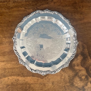 Antique Heritage Silver Plated Serving Tray
