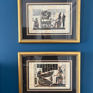 Framed Egyptian Papyrus Wall Art Set