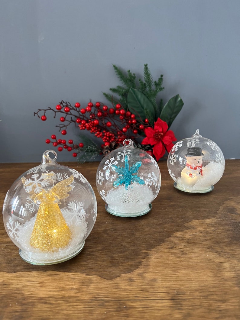 Glass Light up Christmas Ornament Etsy