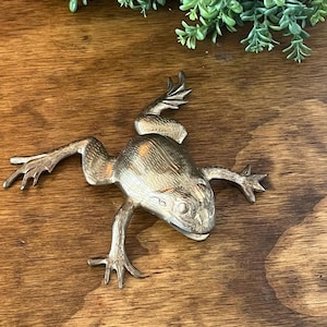 Vintage Brass Frog Paper Weight