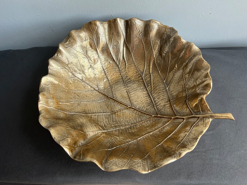 Beautiful Large Metal Leaf Bowl Etsy