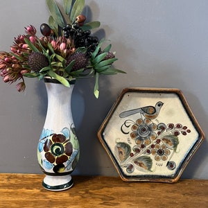Vintage Tonala Mexican Vase and Catch Bowl