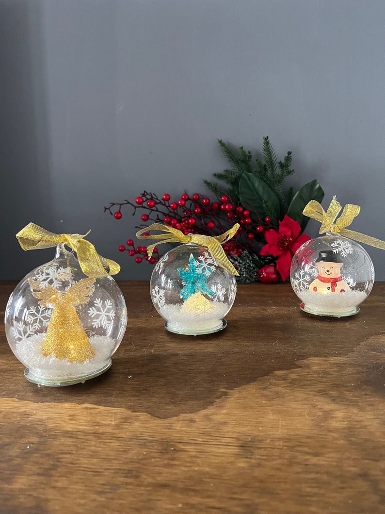 Glass Light up Christmas Ornament Etsy