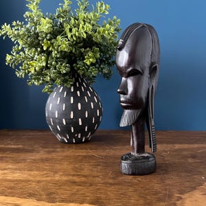 Vintage African Hand Carved Wood Bust
