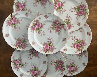 Cauldon Tiffany China Pattern T-1622 Set(8) Gilt and Floral